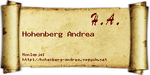 Hohenberg Andrea névjegykártya