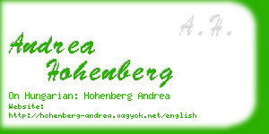 andrea hohenberg business card